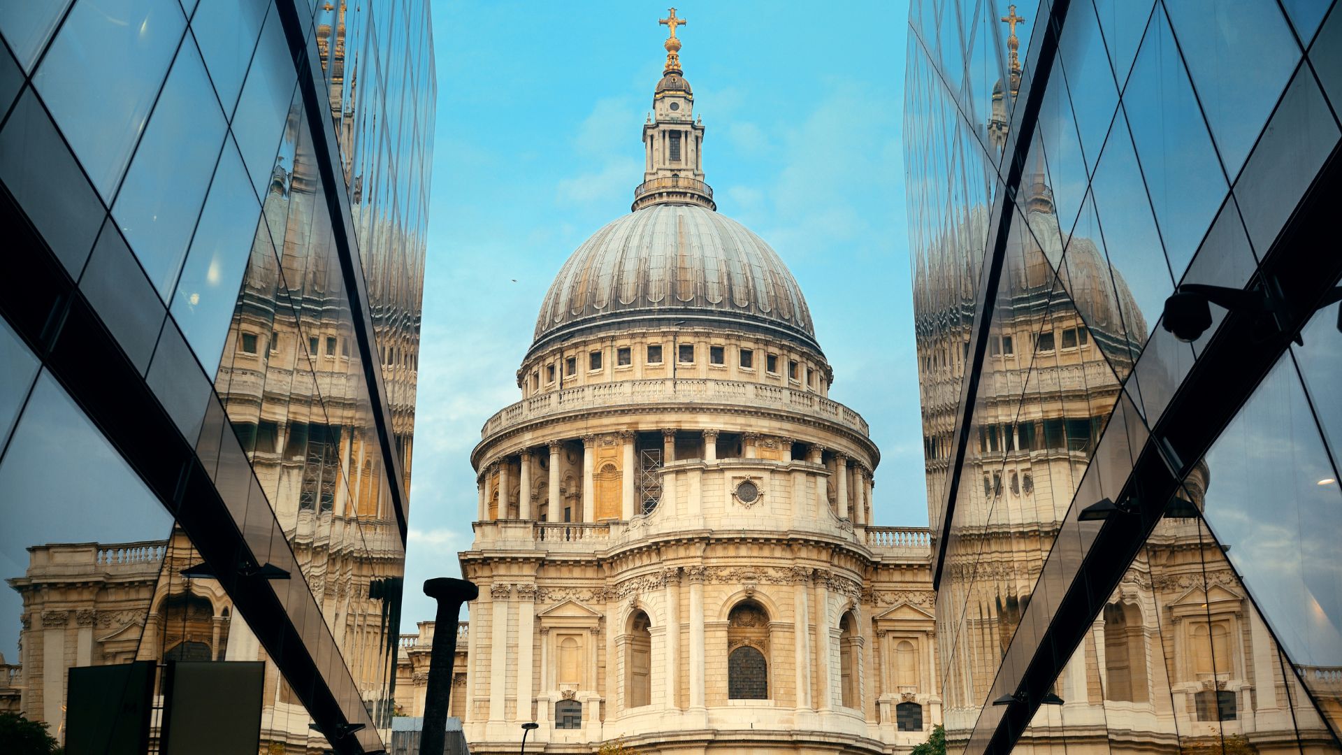 St Paul's cathedral and reflections in London